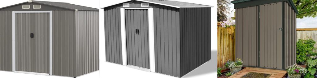 metal sheds AECOJOY Metal Garden Shed for Outdoors With Lockable Door