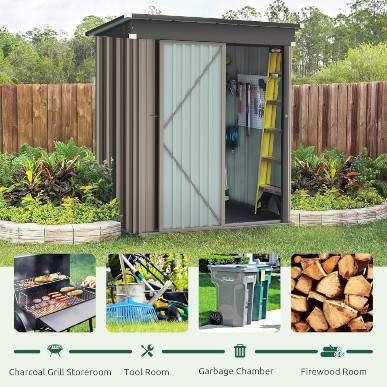 Amopatio Metal Garden Shed