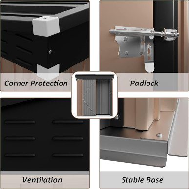 Amopatio Metal Garden tool Shed