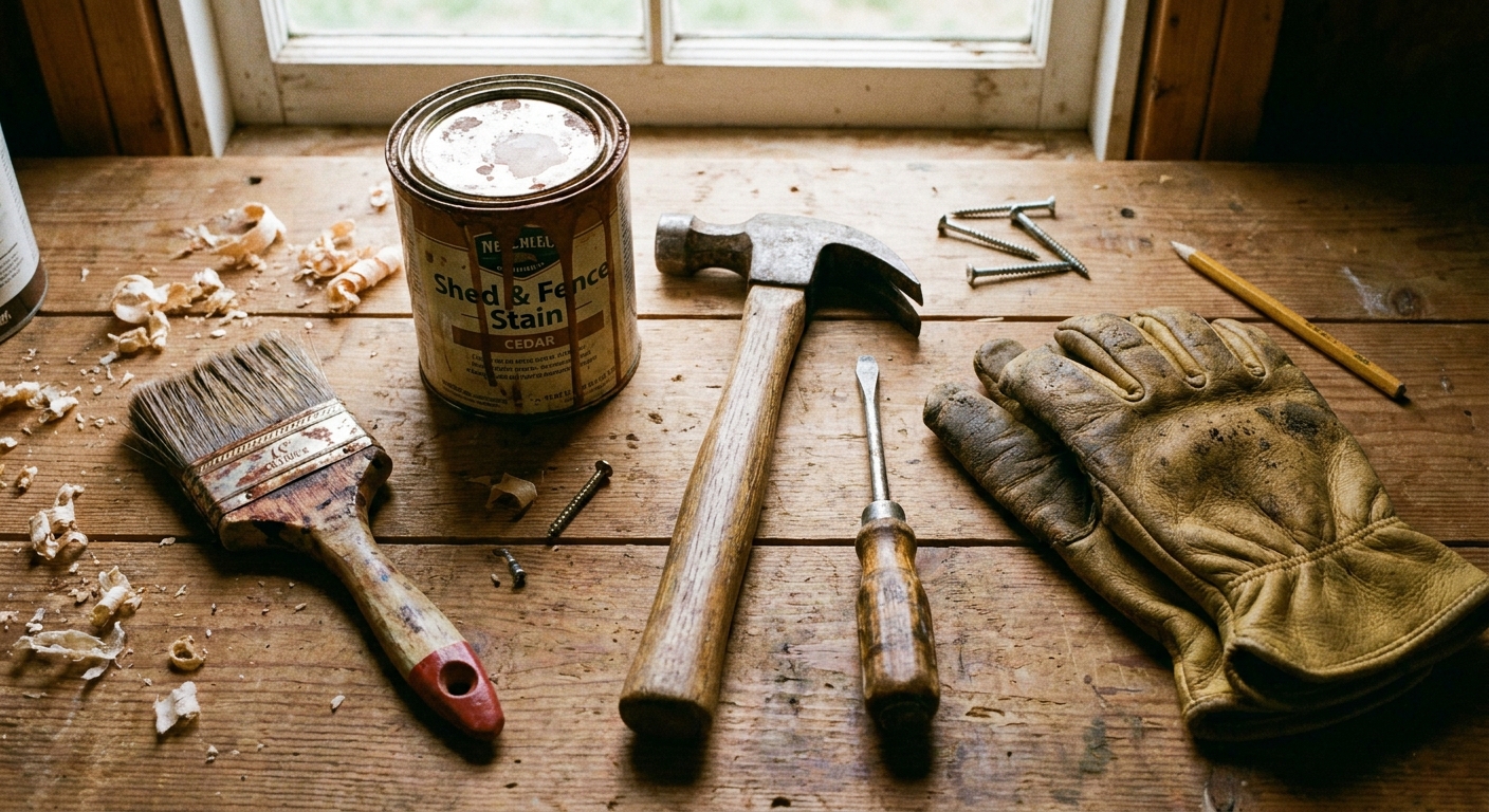 Essential tools for shed maintenance